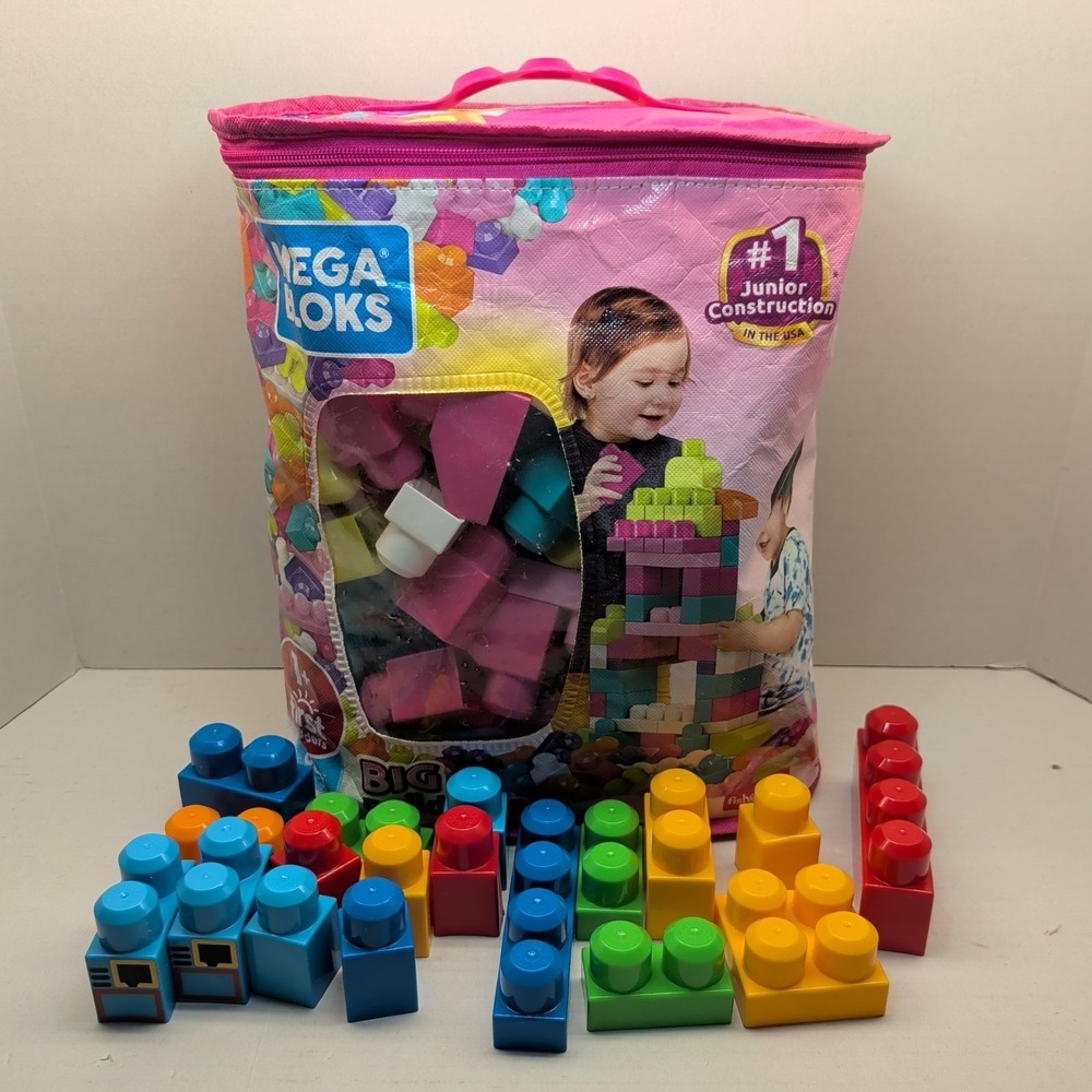 Fisher Price Mega Bloks Big Building Bag First Builders 74 Pieces + Extra Pieces